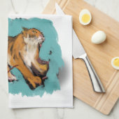 Linge De Cuisine Dessin original Tigre chinois Année Anniversaire K (Quart Plié)