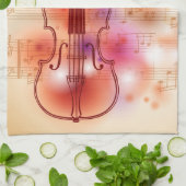 Linge De Cuisine Dessin sur l'arrière - plan d'aquarelle du violon (Plié)