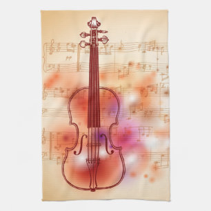 Linge De Cuisine Dessin sur l'arrière - plan d'aquarelle du violon