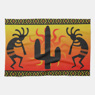 Linge De Cuisine Dessin tribal du cactus de Southwest Kokopelli