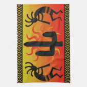 Linge De Cuisine Dessin tribal du cactus de Southwest Kokopelli (Vertical)