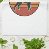 Linge De Cuisine Dessin vectoriel de gravure de chien Boxer au couc (Plié)
