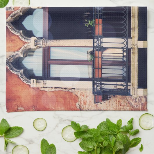 Linge De Cuisine Destinations | Bâtiment rustique de Venise (Plié)