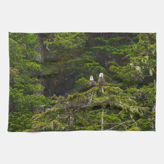 Linge De Cuisine Deux aigles perchés peinturlurés (Horizontal)