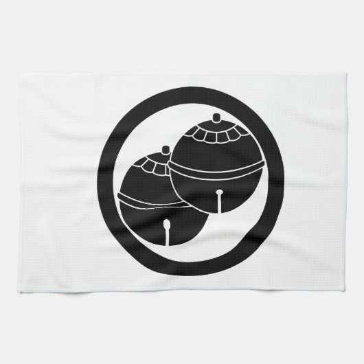 Linge De Cuisine Deux cloches dans un cercle (Horizontal)