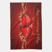 Linge De Cuisine Deux Coeurs Bonne Valentines Jour (Vertical)