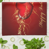 Linge De Cuisine Deux cœurs Joyeuse Saint-Valentin (Plié)