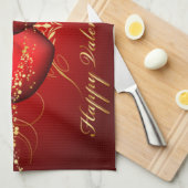 Linge De Cuisine Deux cœurs Joyeuse Saint-Valentin (Quart Plié)