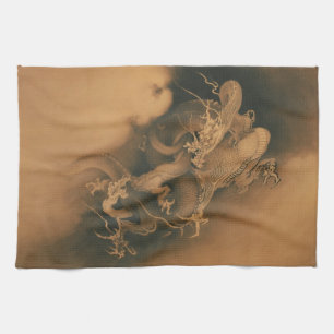 Linge De Cuisine Deux dragons en nuages vintages
