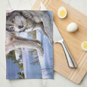 Linge De Cuisine Deux loups de l'Arctique (Quart Plié)