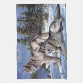 Linge De Cuisine Deux loups de l'Arctique (Vertical)