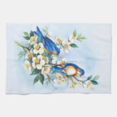 Linge De Cuisine Deux oiseaux bleus (Horizontal)