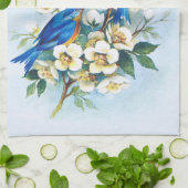Linge De Cuisine Deux oiseaux bleus (Plié)