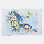 Linge De Cuisine Deux oiseaux bleus (Horizontal)