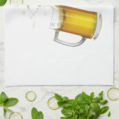 Linge De Cuisine Deux tasses avec une bière légère. (Plié)