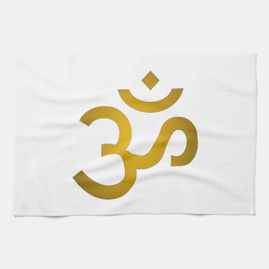 Linge De Cuisine Devanagari om - Blanc (Horizontal)