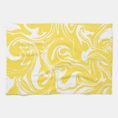 Linge De Cuisine Déversement - Citron jaune et blanc (Horizontal)