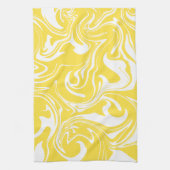 Linge De Cuisine Déversement - Citron jaune et blanc (Vertical)