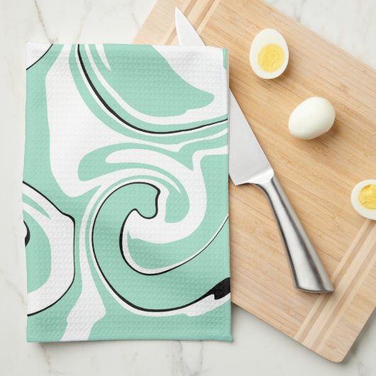 Linge De Cuisine Déversement - Vert (Monnaie) (Quart Plié)