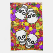 Linge De Cuisine Dia De Los Muertos - Happy Couple W/Fruit (Vertical)