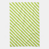 Linge De Cuisine Diagonal lime green and white stripes pattern (Vertical)