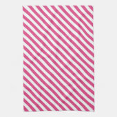 Linge De Cuisine Diagonal pink and white stripes pattern (Vertical)