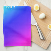 Linge De Cuisine Diagonale arc-en-ciel bleu à vert (Quart Plié)