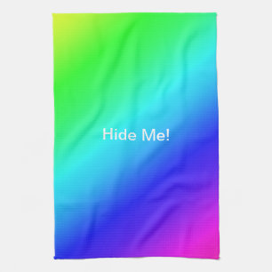 Linge De Cuisine Diagonale arc-en-ciel bleu à vert