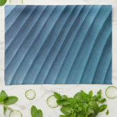 Linge De Cuisine Diagonale bleue feuille (Plié)