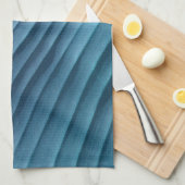 Linge De Cuisine Diagonale bleue feuille (Quart Plié)