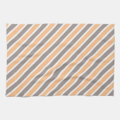 Linge De Cuisine Diagonale gris orange (Horizontal)