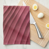 Linge De Cuisine Diagonale rouge feuille (Quart Plié)