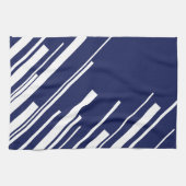 Linge De Cuisine Diagonales - Bleu et Blanc (Horizontal)