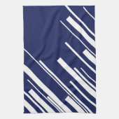 Linge De Cuisine Diagonales - Bleu et Blanc (Vertical)