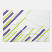 Linge De Cuisine Diagonales en vert citron vert et violet (Horizontal)