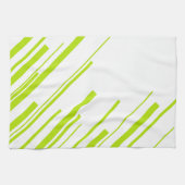 Linge De Cuisine Diagonales - Lime vert et blanc (Horizontal)