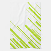 Linge De Cuisine Diagonales - Lime vert et blanc (Vertical)