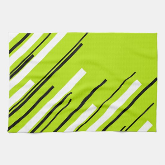 Linge De Cuisine Diagonales - Vert citron vert (Horizontal)