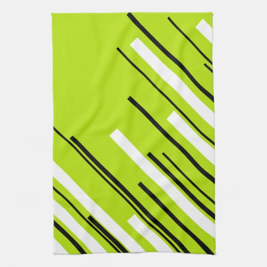 Linge De Cuisine Diagonales - Vert citron vert (Vertical)