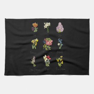Linge De Cuisine diagramme de jardin fleuri botanique