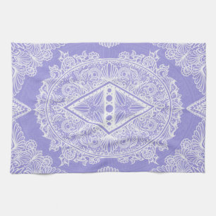 Linge De Cuisine Diamant bleu Mandala
