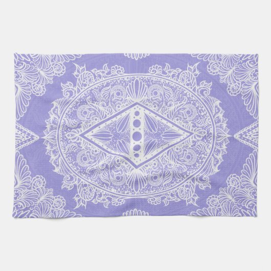 Linge De Cuisine Diamant bleu Mandala (Horizontal)