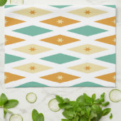 Linge De Cuisine Diamant Et Étoiles Rétro Mi-Siècle (Plié)