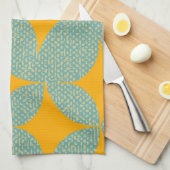 Linge De Cuisine Diamant turquoise moderne du milieu du siècle (Quart Plié)