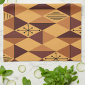 Linge De Cuisine Diamants d'art de l'ère atomique Ochre Maroon (Plié)