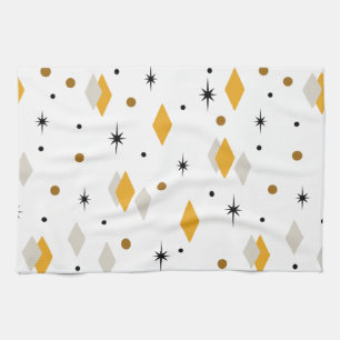 Linge De Cuisine Diamants de l'âge de l'espace orange blanc