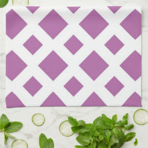 Linge De Cuisine Diamants de lavande sur fond blanc