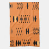 Linge De Cuisine Diamants de l'ère atomique rétro Motif Orange (Vertical)