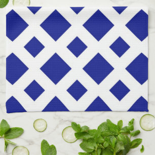 Linge De Cuisine Diamants de marine sur fond blanc