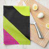Linge De Cuisine Diamants géants rétro Chartreuse Magenta (Quart Plié)